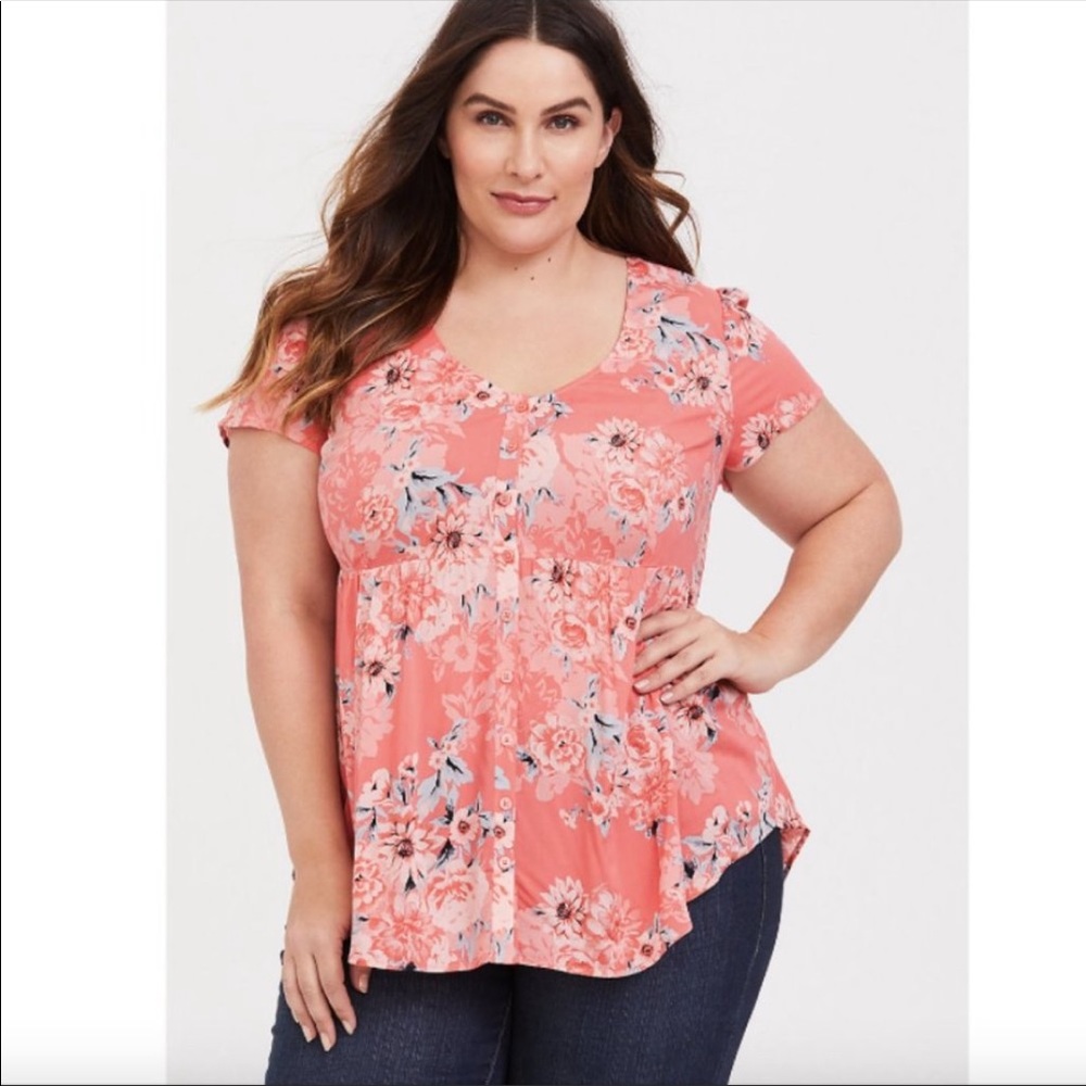 Floral Torrid Button Up Blouse